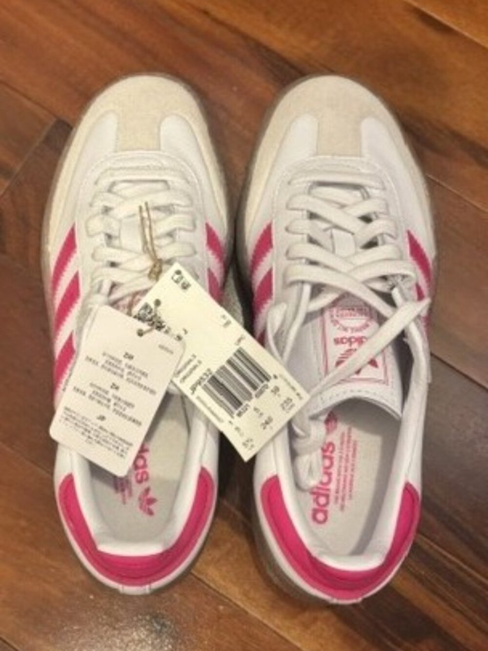 Adidas Samba (Sambae) J White Shock Pink 5.5Y / Womens 6.5 JP9532